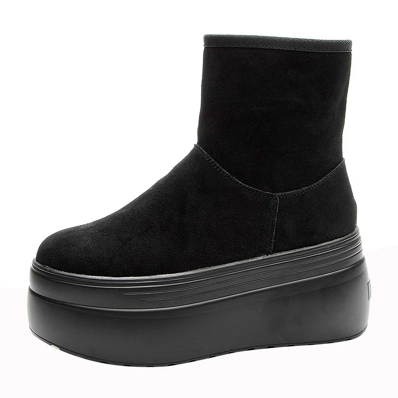 Новые зимние ботильоны из коровьей замши 8 см, теплая женская зимняя обувь на платформе и танкетке, на меху, на молнии, обувь на скрытом каблуке
Новые зимние ботильоны из коровьей замши 8 см, теплая женская зимняя обувь на платформе и танкетке, на меху, на молнии, обувь на скрытом каблуке