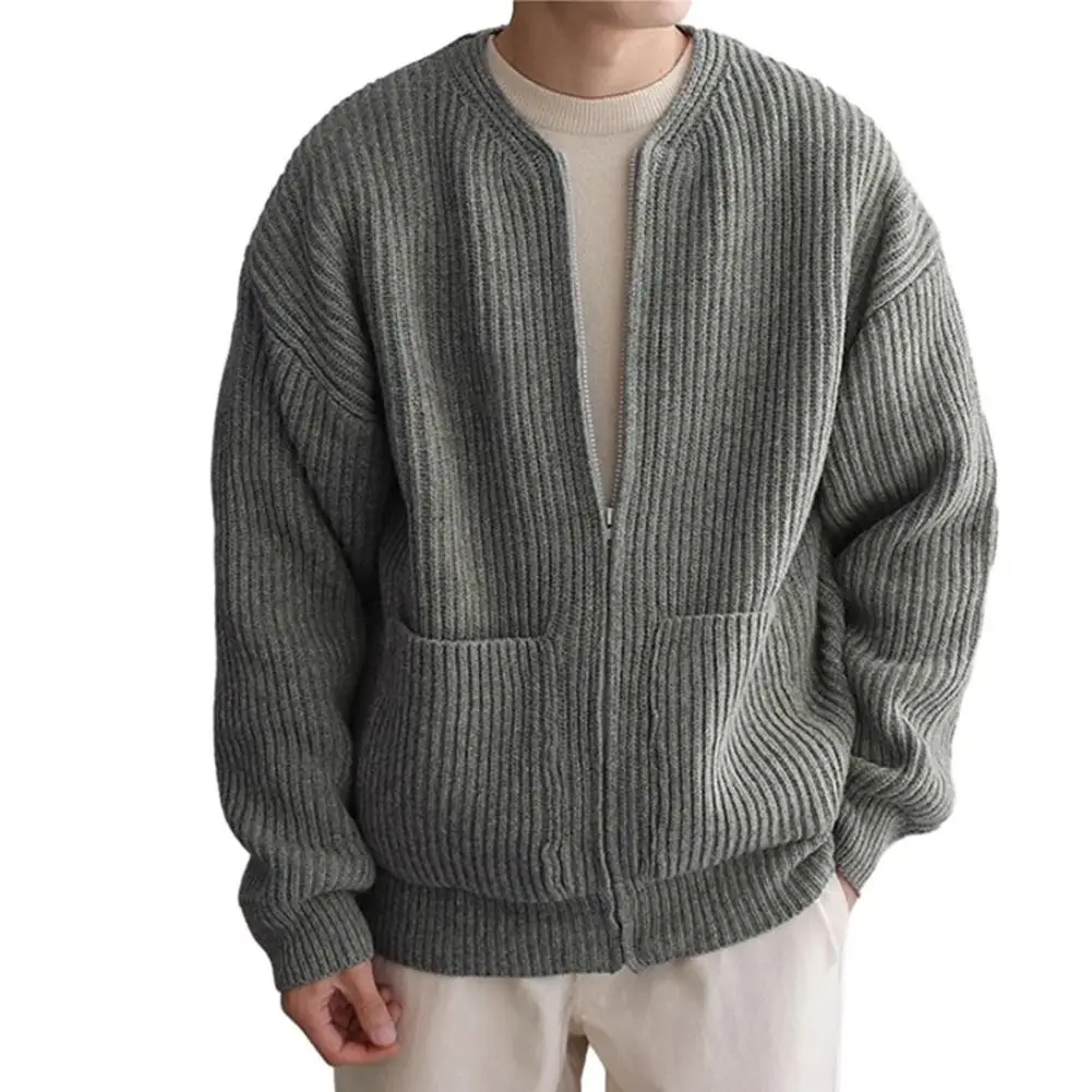 Men Zipper Pocket Cardigan Coat Sweater Cardigan Men's Collarless Knitted Sweater Coat with Zipper Placket Pockets for Autumn
Men Zipper Pocket Cardigan Coat Sweater Cardigan Men's Collarless Knitted Sweater Coat with Zipper Placket Pockets for Autumn
