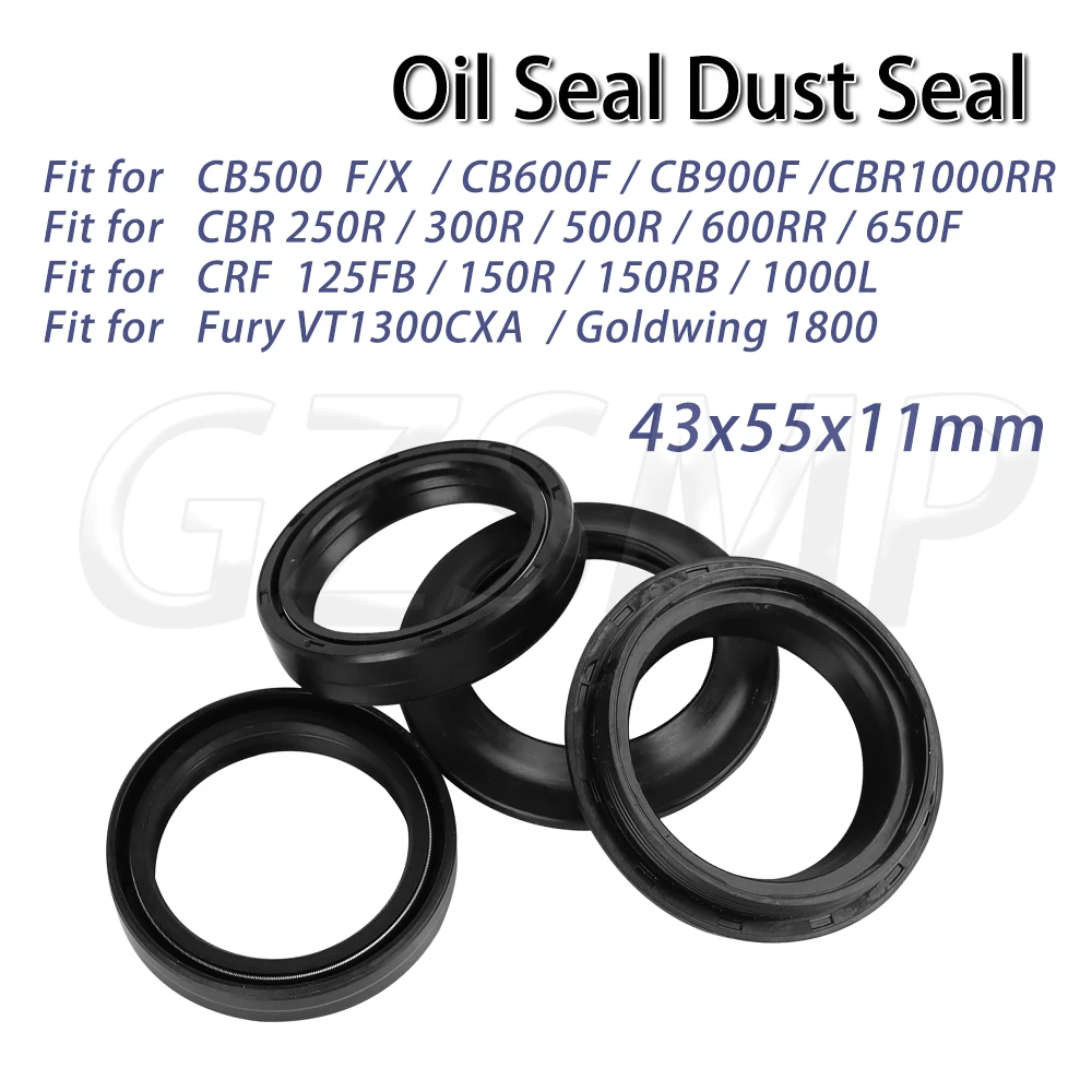 43x55x11mm Motorcycle Absorber Front Fork Dust Oil Seal Fit for CBR 600RR 1000RR CRF150RB CRF1000L Goldwing 1800
43x55x11mm Motorcycle Absorber Front Fork Dust Oil Seal Fit for CBR 600RR 1000RR CRF150RB CRF1000L Goldwing 1800