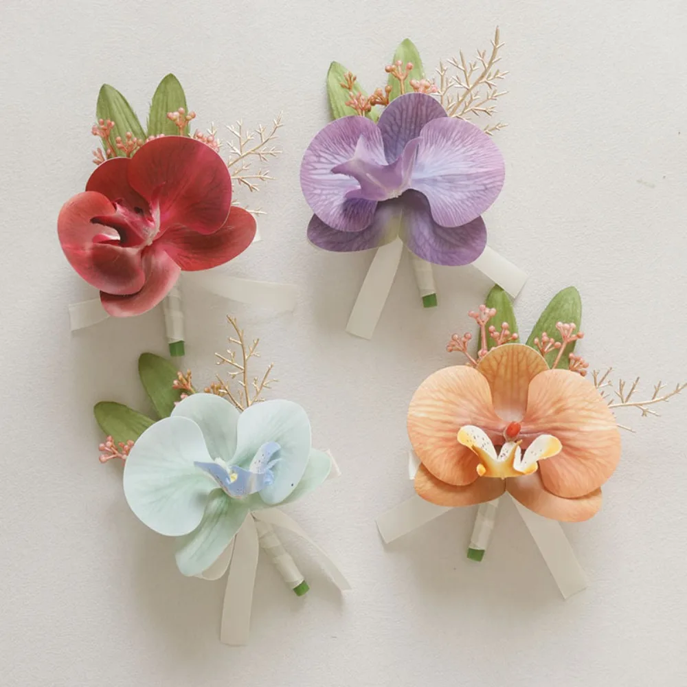 Men Boutonniere for Phalaenopsis Flower Wedding Bride Wrist Corsage Marriage Accessories Wedding Decoration Flower for Bride
Men Boutonniere for Phalaenopsis Flower Wedding Bride Wrist Corsage Marriage Accessories Wedding Decoration Flower for Bride