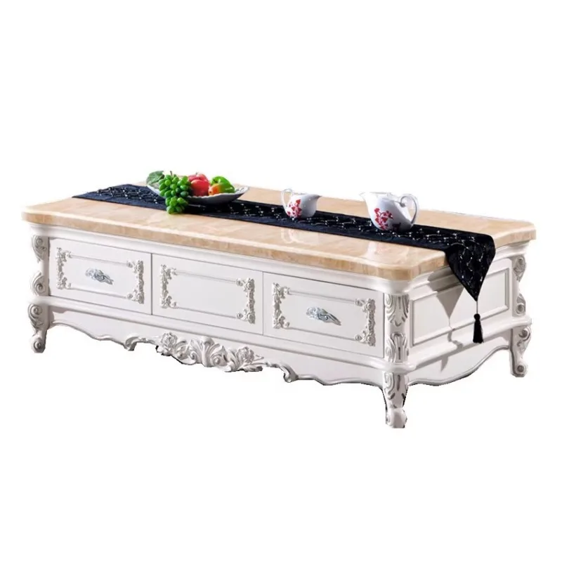 European marble TV cabinet coffee table household small apartment French living room with coffee table TV cabinet combination
European marble TV cabinet coffee table household small apartment French living room with coffee table TV cabinet combination