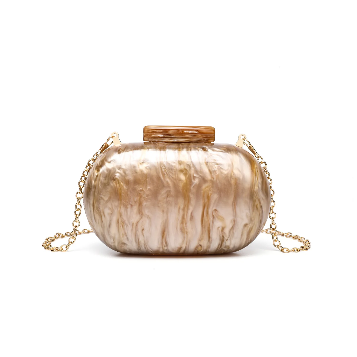 Fashion Acrylic Marbling Oval Clutch Bag Women Elegant Shell Box Purse Wedding Party Shoulder Handbags Evening New Style
Fashion Acrylic Marbling Oval Clutch Bag Women Elegant Shell Box Purse Wedding Party Shoulder Handbags Evening New Style