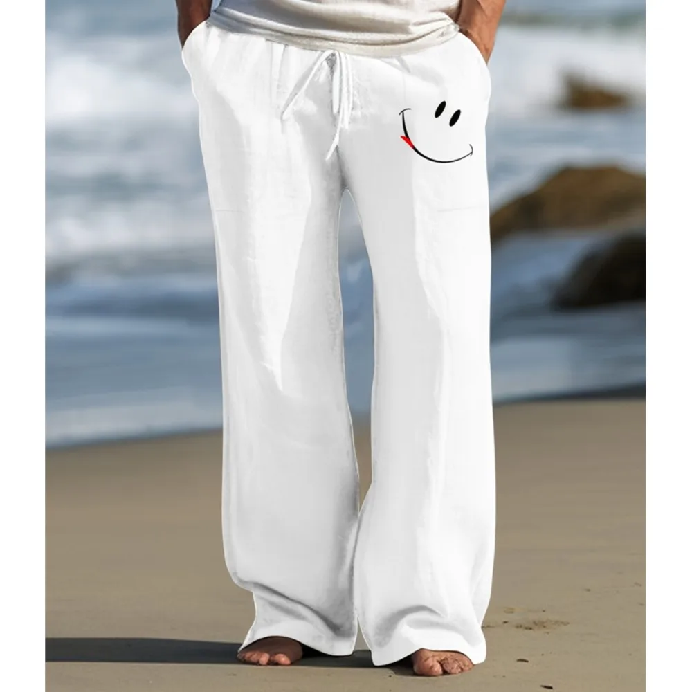 Men's Loose Pocket Drawstring Casual Pants Spring New Men's Sweatpants Fashion Simple Printing Beach Pure White Casual Pants
Men's Loose Pocket Drawstring Casual Pants Spring New Men's Sweatpants Fashion Simple Printing Beach Pure White Casual Pants