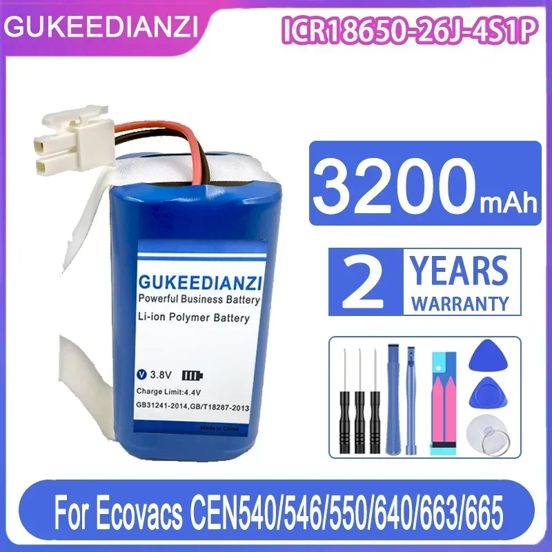 Аккумулятор для робота-пылесоса 3200 мАч для Ecovacs ICR18650-26J-4S1P CEN540/546/550/640/663/665 ICR 1865026 J4S1P
Аккумулятор для робота-пылесоса 3200 мАч для Ecovacs ICR18650-26J-4S1P CEN540/546/550/640/663/665 ICR 1865026 J4S1P
