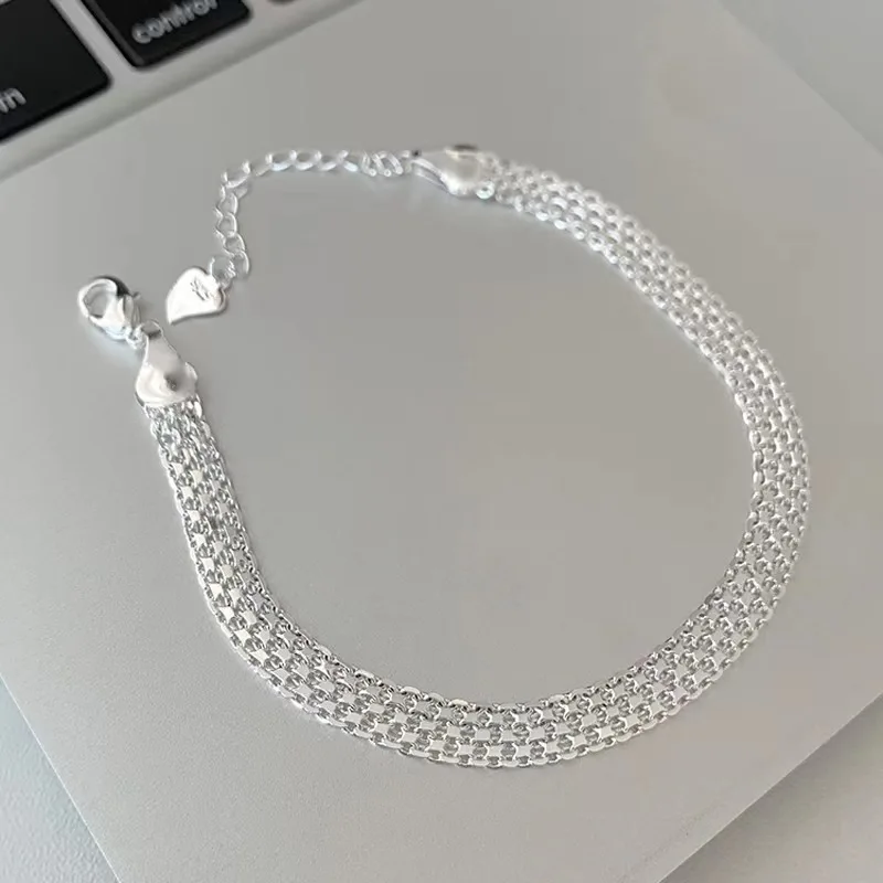 925 sterling Silver Bracelets Mesh chain for Women men Wedding Lady Noble Pretty Jewelry Fashion Nice Chain 20cm 8inch
925 sterling Silver Bracelets Mesh chain for Women men Wedding Lady Noble Pretty Jewelry Fashion Nice Chain 20cm 8inch