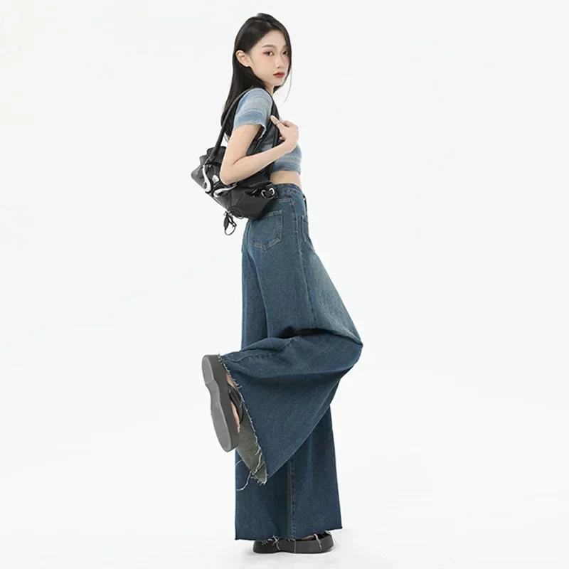 Thick Edged Wide Leg Jeans for Women, High Waist, Slim Straight Pocket Design, Fashionable Pants Skirt
Thick Edged Wide Leg Jeans for Women, High Waist, Slim Straight Pocket Design, Fashionable Pants Skirt