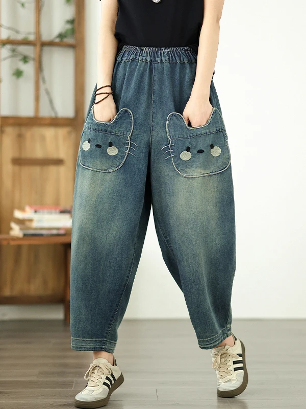 Свободные джинсы с вышивкой, женские летние утягивающие брюки для папы с капустой, тонкие девять очков, модные синие гаремные брюки с талией...
Свободные джинсы с вышивкой, женские летние утягивающие брюки для папы с капустой, тонкие девять очков, модные синие гаремные брюки с талией...