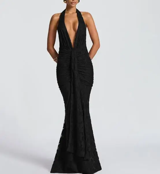 Women Dresses 2026 Spring New Solid Color Sexy Deep V-Neck Backless Sleeveless Slim Fit Temperament Hip Hugging Long Dress
Women Dresses 2026 Spring New Solid Color Sexy Deep V-Neck Backless Sleeveless Slim Fit Temperament Hip Hugging Long Dress