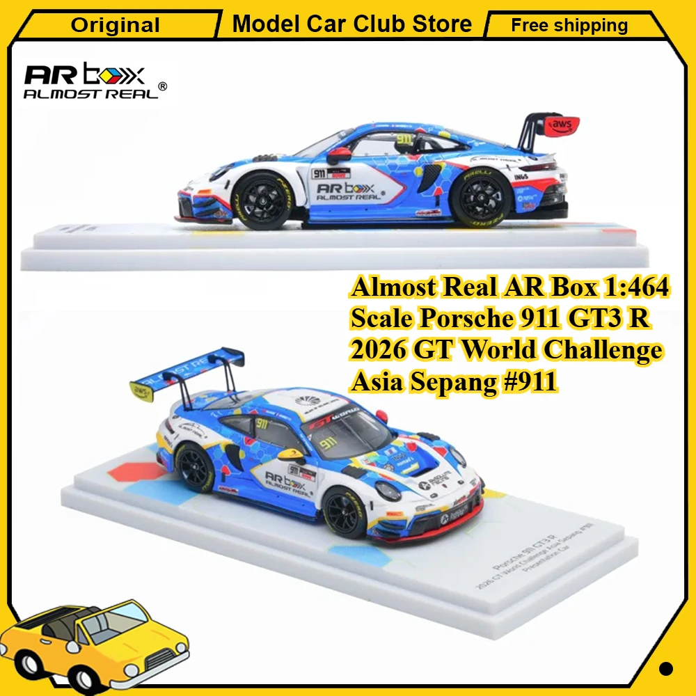 Almost Real AR Box 1:464 Scale Porsche 911 GT3 R 2026 GT World Challenge Asia Sepang #911 Alloy Car Model Diecast Collection Toy
Almost Real AR Box 1:464 Scale Porsche 911 GT3 R 2026 GT World Challenge Asia Sepang #911 Alloy Car Model Diecast Collection Toy