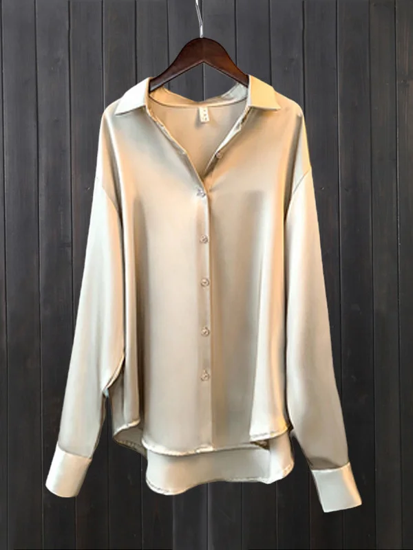 Women's Long Sve Satin irt Loose Fit Summer Design Casual Sle Polyester Fiber UV Protection Mid-Length Collar Top
Women's Long Sve Satin irt Loose Fit Summer Design Casual Sle Polyester Fiber UV Protection Mid-Length Collar Top