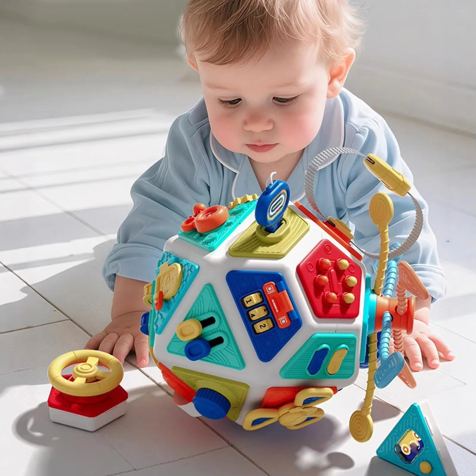 22 in 1 Baby Busy Board Cube, Montessori Sensory Toy Toddler 1-3, Infant Carseat Plane Travel, Kid Education Learning Activity
22 in 1 Baby Busy Board Cube, Montessori Sensory Toy Toddler 1-3, Infant Carseat Plane Travel, Kid Education Learning Activity