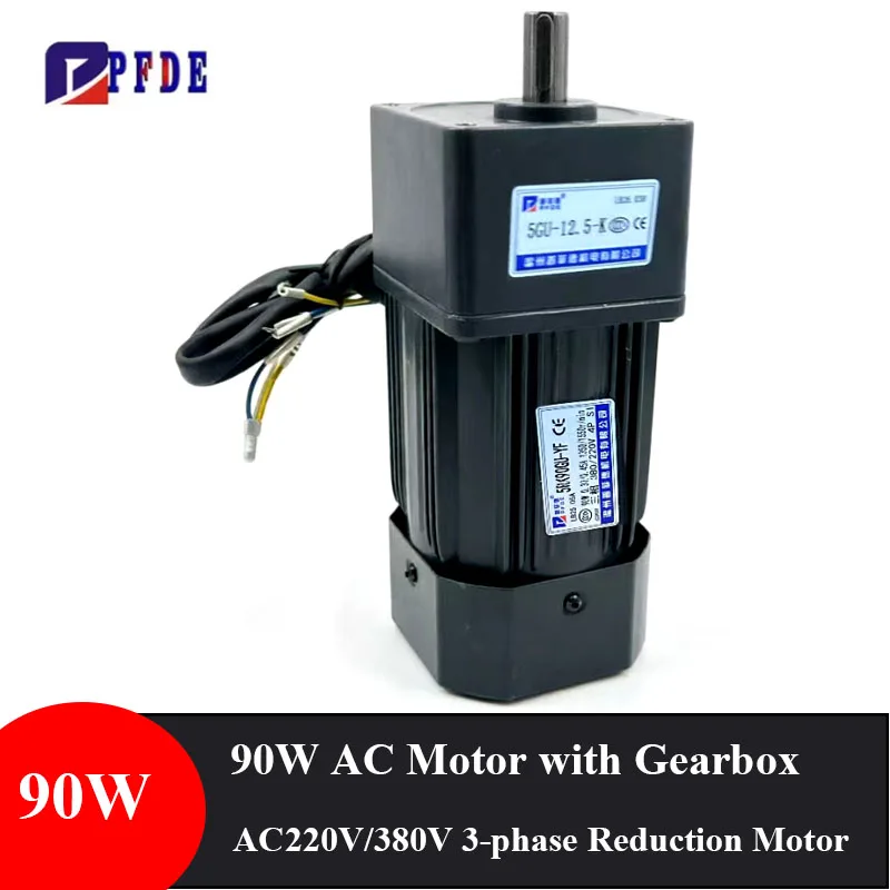 3-phase AC 220V 380V 90W Asynchronous Gear Reducer Motor+5GU Gearbox kit CW CCW Speed Regulating Motor for Transmission Machine
3-phase AC 220V 380V 90W Asynchronous Gear Reducer Motor+5GU Gearbox kit CW CCW Speed Regulating Motor for Transmission Machine