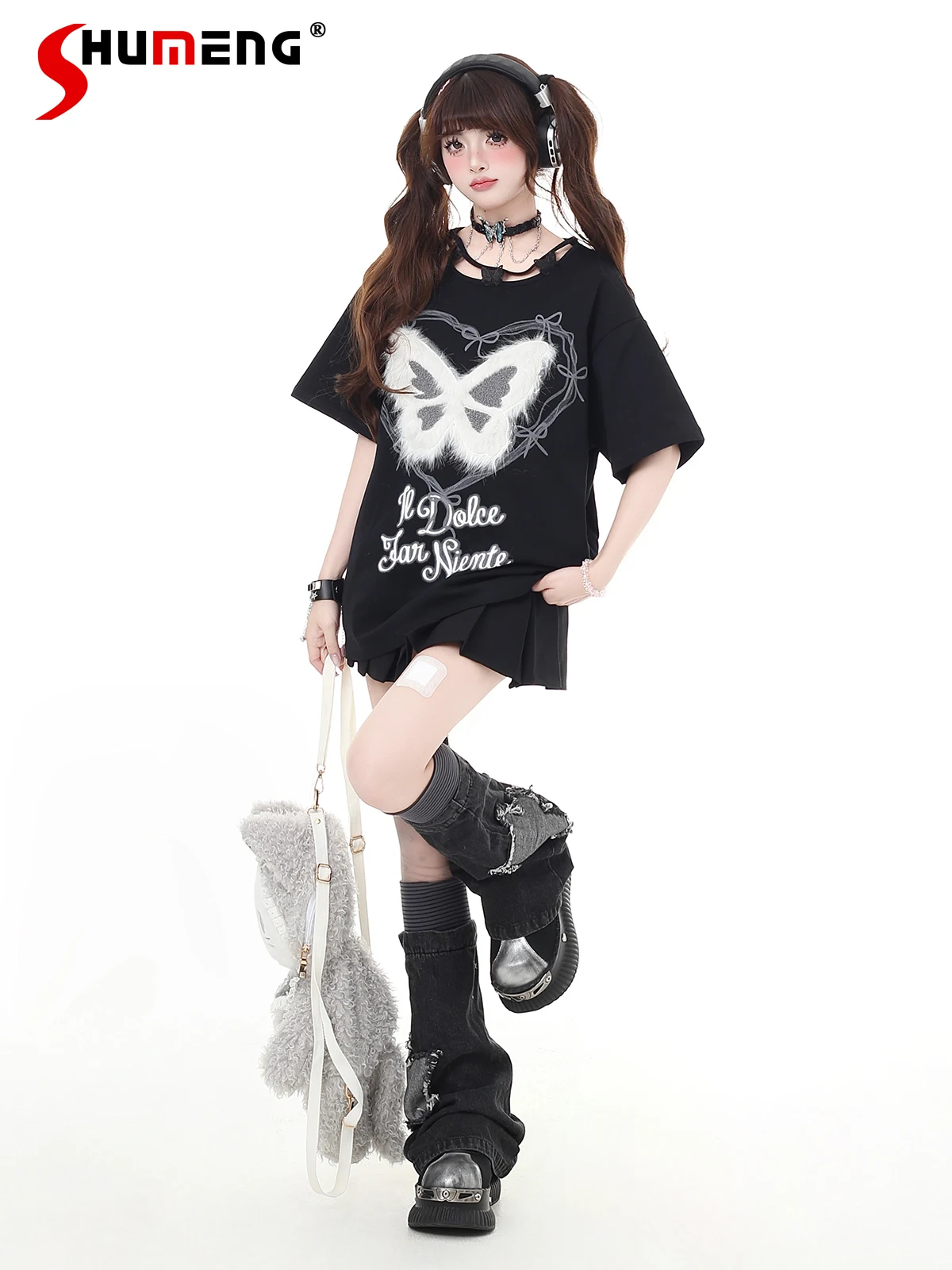 Highstreet Sweet Cool Girl Y2K Top Plush Butterfly Hollow Crew Neck Short Sleeve Loose Versatile Casual T-Shirt Top Women Summer
Highstreet Sweet Cool Girl Y2K Top Plush Butterfly Hollow Crew Neck Short Sleeve Loose Versatile Casual T-Shirt Top Women Summer