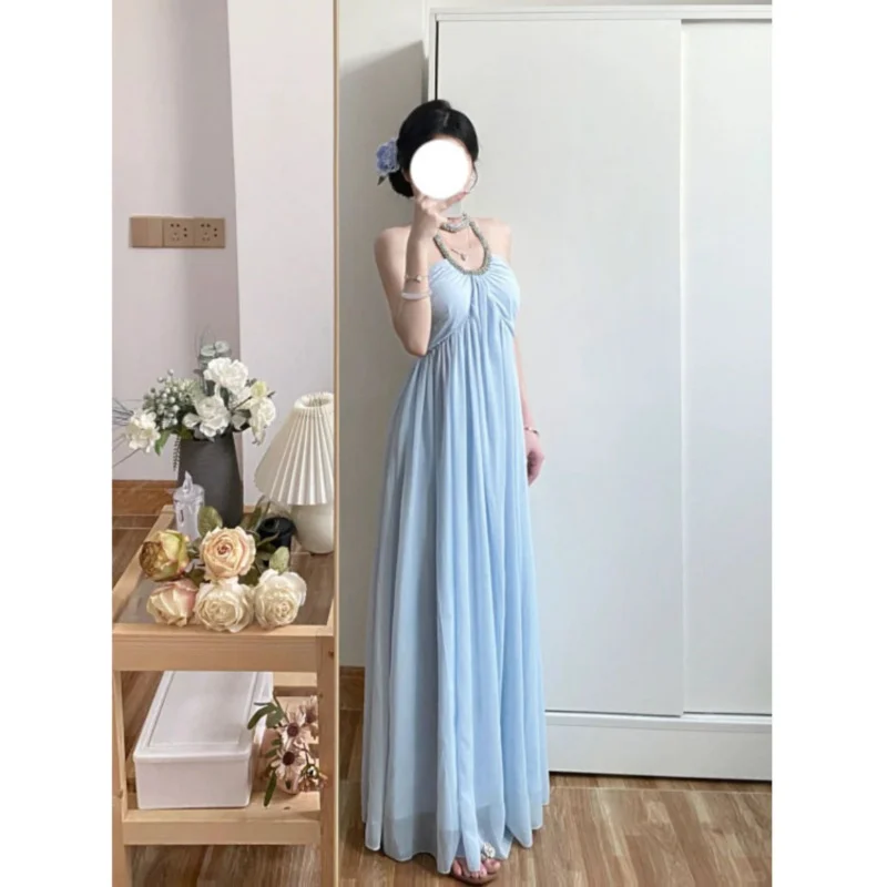Elegant Fashionable High-End Halter Neck Dress for Vacation, New Plus Size Niche Gentle Style Long Dress
Elegant Fashionable High-End Halter Neck Dress for Vacation, New Plus Size Niche Gentle Style Long Dress