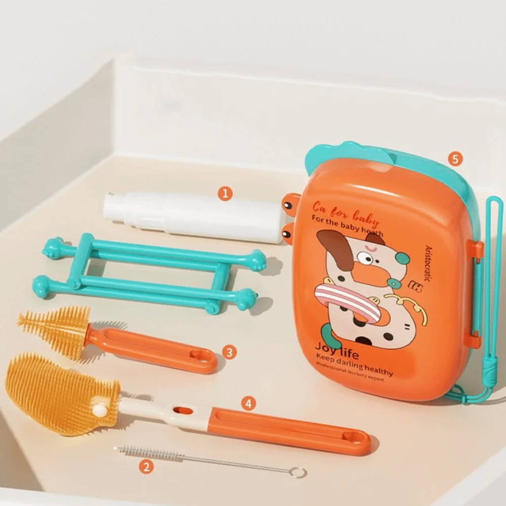 5-in-1 Baby Bottle Brush Set Built-in Drain Rack Drying Rack Nipple Straw Cleaning Brush Space Saving Portable
5-in-1 Baby Bottle Brush Set Built-in Drain Rack Drying Rack Nipple Straw Cleaning Brush Space Saving Portable