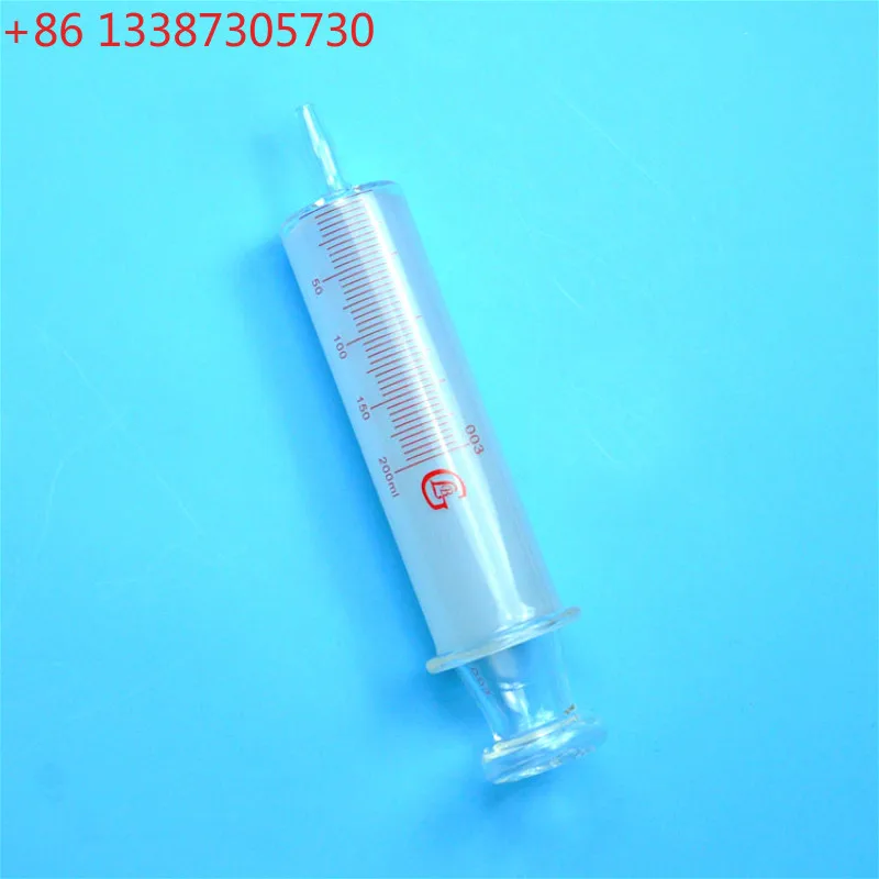 Large Glass Syringes 200ml With Glass Caliber / Ruhr Locks Caliber Glass Enema Sausage Device Sample Extractor Injector 200cc