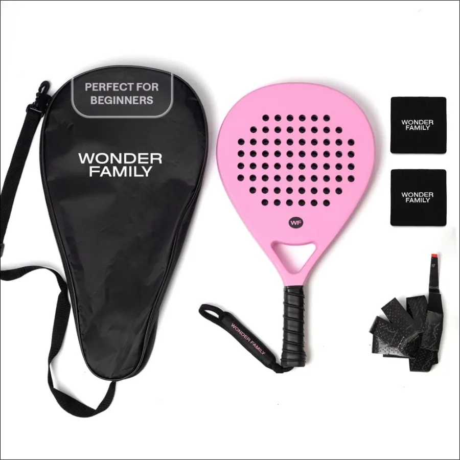 Padel Racket with Overgrip and 2 Wristbands Memory EVA Foam Perfectly Balanced Pala de Padel Fiberglass Paddle for Beginners an
Padel Racket with Overgrip and 2 Wristbands Memory EVA Foam Perfectly Balanced Pala de Padel Fiberglass Paddle for Beginners an