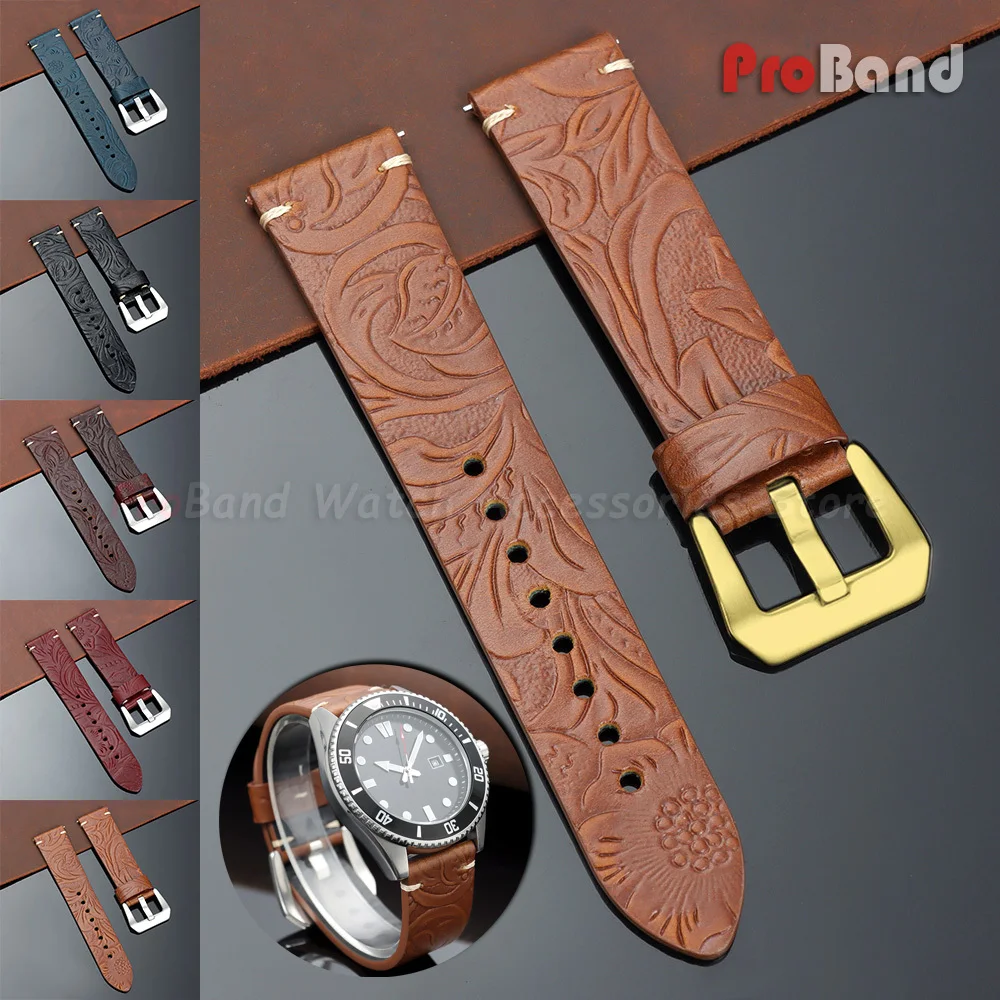 Retro Black Brown Blue Embossed Genuine Leather Watch Band 20mm 22mm Men Women Soft Watch Strap Vintage Bracelet Cow Watchbands
Retro Black Brown Blue Embossed Genuine Leather Watch Band 20mm 22mm Men Women Soft Watch Strap Vintage Bracelet Cow Watchbands