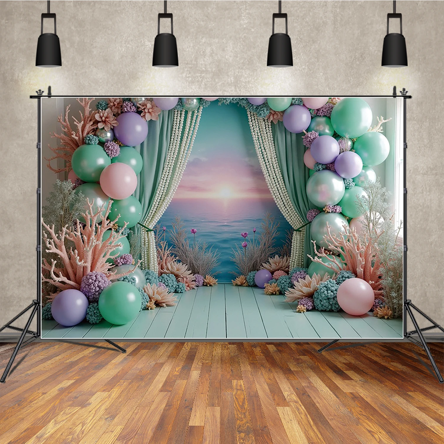 MOON.QG Children Mermaid Decoration Photography Backdrop Summer Balloons Curtain Princess Birthday Party Photozone Backgrounds
MOON.QG Children Mermaid Decoration Photography Backdrop Summer Balloons Curtain Princess Birthday Party Photozone Backgrounds