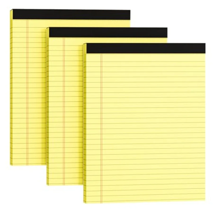 Legal Pads 8.5 x 11, 3 Pack Yellow Note Pads 8.5 x 11 Writing Pads, Wide Ruled Legal Notepads, Lined Pads of Paper Yellow Paper
Legal Pads 8.5 x 11, 3 Pack Yellow Note Pads 8.5 x 11 Writing Pads, Wide Ruled Legal Notepads, Lined Pads of Paper Yellow Paper