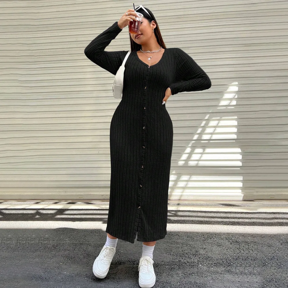 Large Size Women's Simple Casual Style Dress, Autumn and Winter Slim Fit Design, One-step Long Skirt Summer Elegantes Casual Y2k
Large Size Women's Simple Casual Style Dress, Autumn and Winter Slim Fit Design, One-step Long Skirt Summer Elegantes Casual Y2k