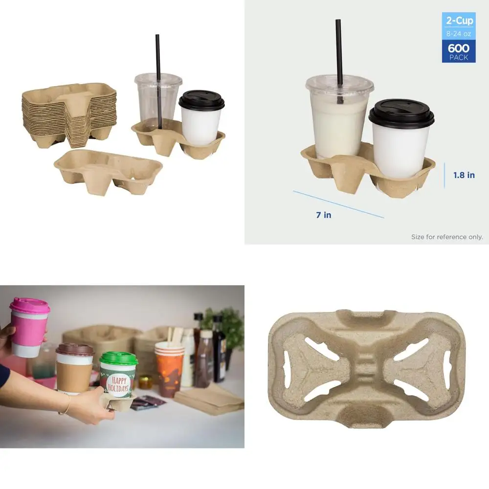 Set of 600 Molded Fiber Cup Holders for 8-24oz Cups
Set of 600 Molded Fiber Cup Holders for 8-24oz Cups