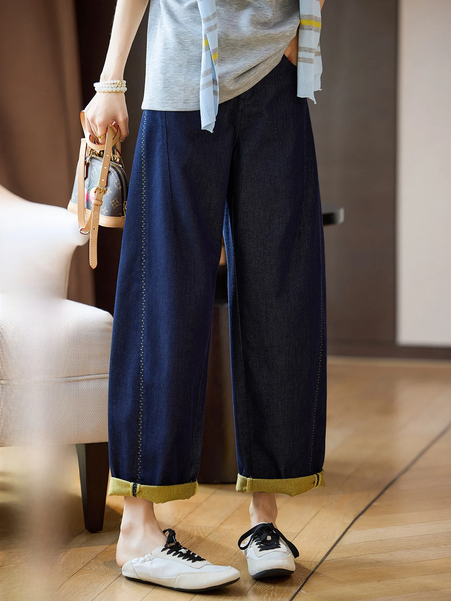 Loose Wide Leg Denim Jeans for Women Spring New Style High Waist Straight Color Block Casual Comfortable Breathable Ladies Jeans
Loose Wide Leg Denim Jeans for Women Spring New Style High Waist Straight Color Block Casual Comfortable Breathable Ladies Jeans