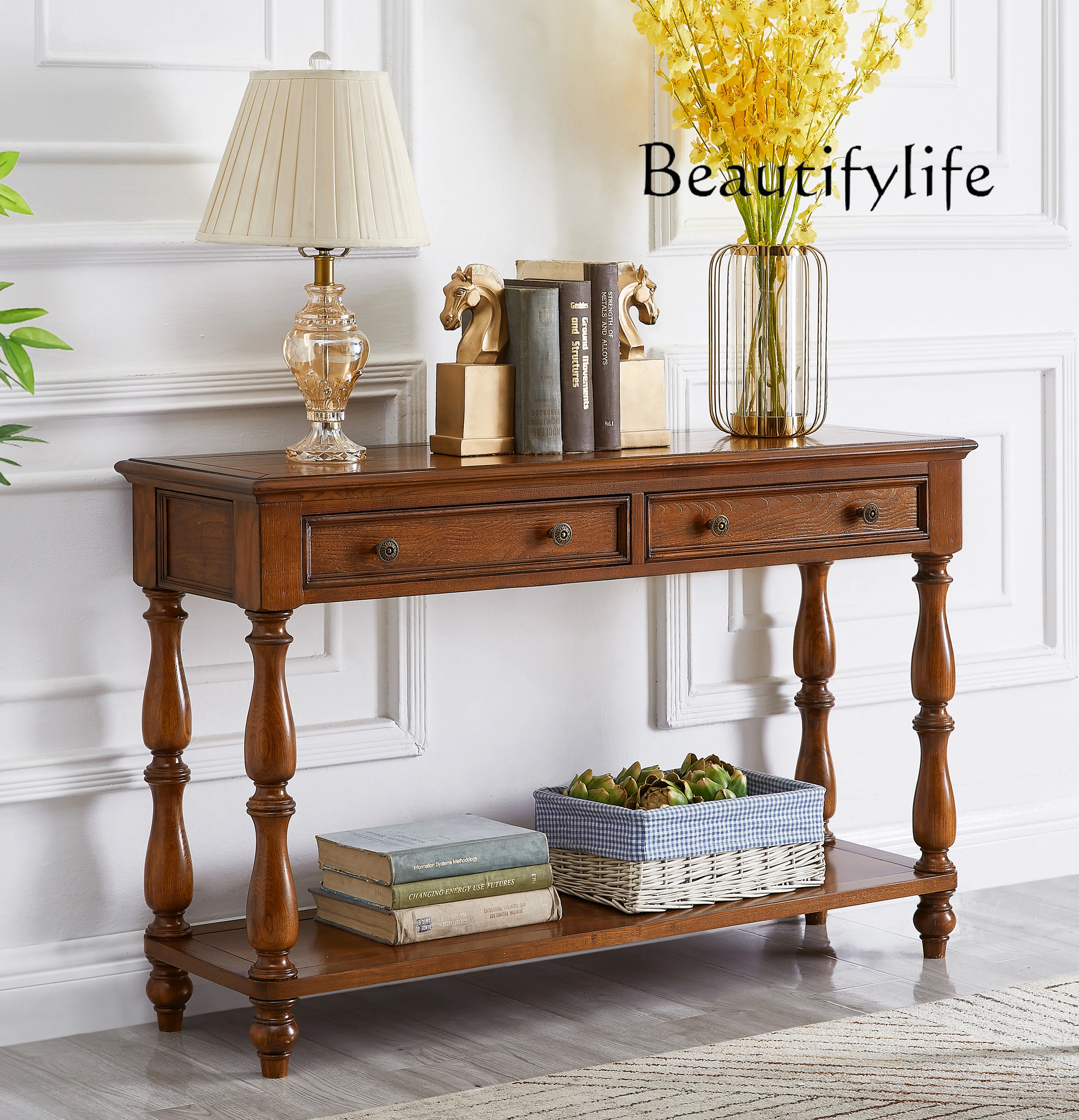 Solid Wood a Long Narrow Table American Console Sofa Simple Bar Cabinet Narrow Console Table Long Bar Table
Solid Wood a Long Narrow Table American Console Sofa Simple Bar Cabinet Narrow Console Table Long Bar Table