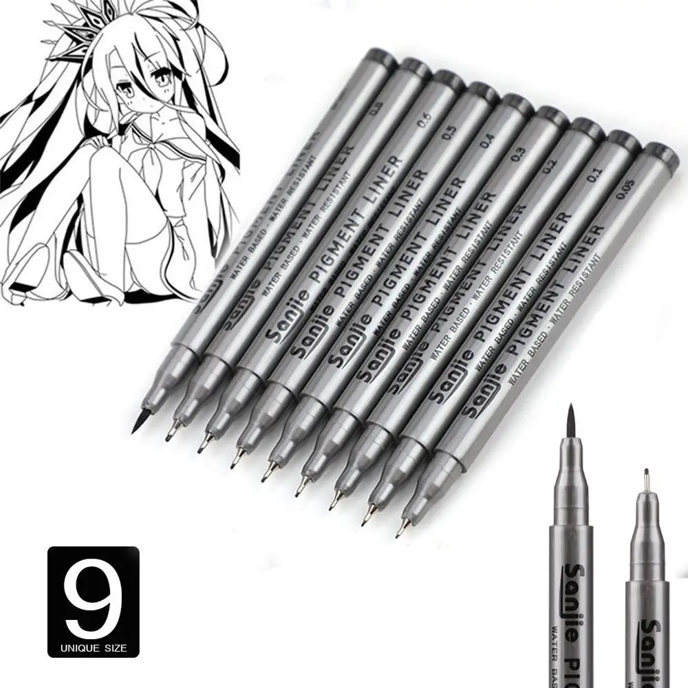 9Pcs/Set Black Ink Sketch Pens Multiliner Writing/Painting/Sketch Drawing Pens Art Stationery Fine Point Art Pens Office
9Pcs/Set Black Ink Sketch Pens Multiliner Writing/Painting/Sketch Drawing Pens Art Stationery Fine Point Art Pens Office