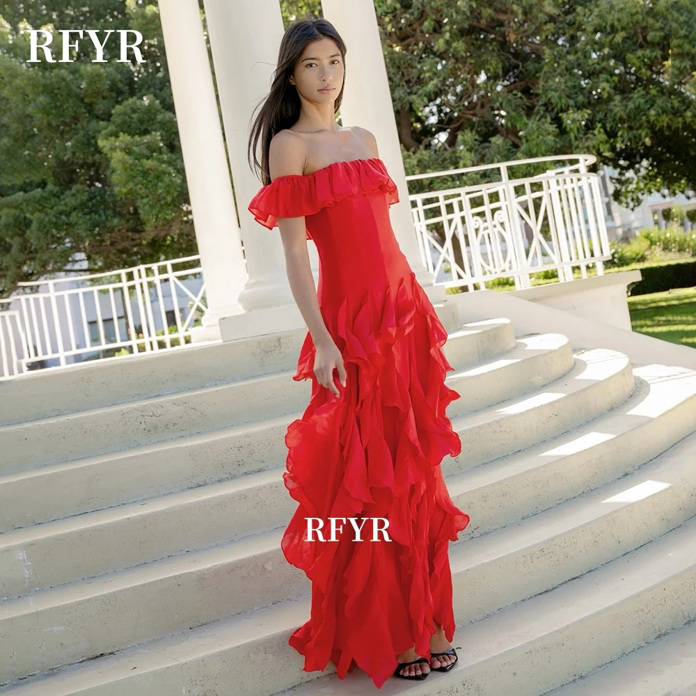RFYR Off Shoulder Prom Dress with Ruffles A Line Party Dress with Pleats Chiffon Evening Dress Celebrity Gala Dress Customized
RFYR Off Shoulder Prom Dress with Ruffles A Line Party Dress with Pleats Chiffon Evening Dress Celebrity Gala Dress Customized