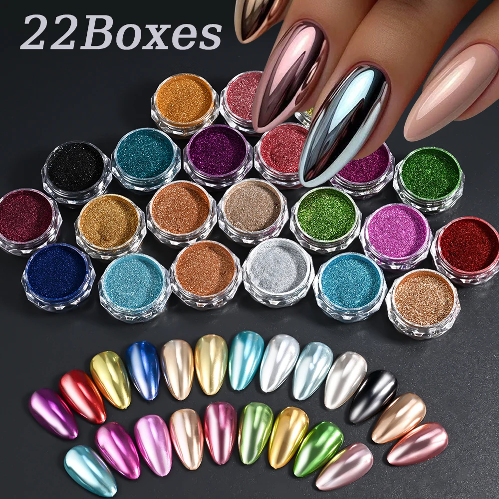 22Jar/set 22 Color Magic Mirror Chrome Powder Nail Glitter Colorful Mirror Chrome Rub Dust Pigment DIY Manicure Decoration Flash
22Jar/set 22 Color Magic Mirror Chrome Powder Nail Glitter Colorful Mirror Chrome Rub Dust Pigment DIY Manicure Decoration Flash