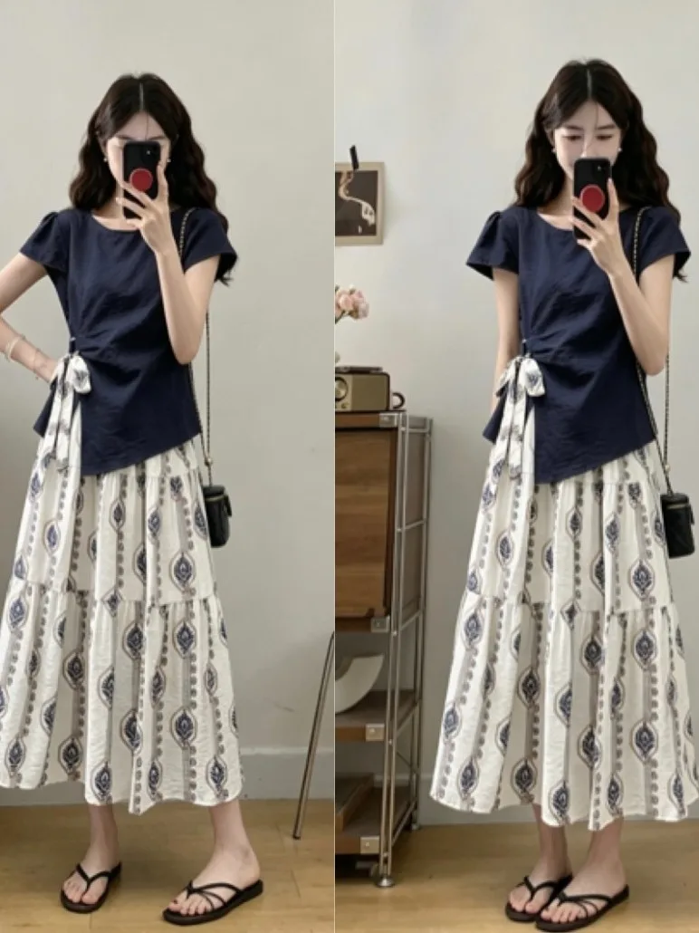 plus Size Women's Summer Casual round Neck Print Splice Slimming Top And Skirt Set High Waist A-Line Midi Skirt Fashionable O...
plus Size Women's Summer Casual round Neck Print Splice Slimming Top And Skirt Set High Waist A-Line Midi Skirt Fashionable O...