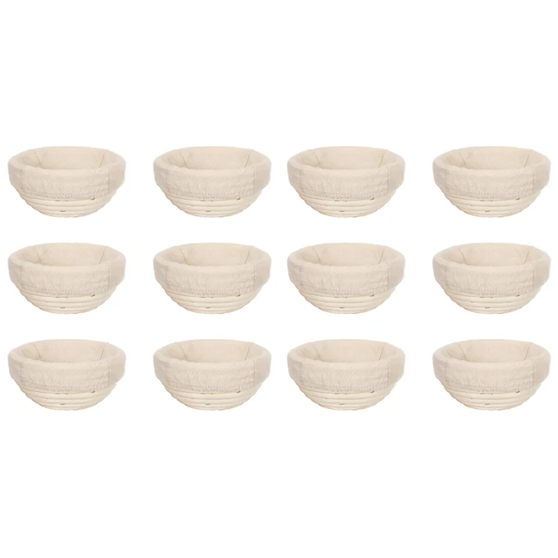 ABFY-12Pcs 5Inch Banneton Bread Proofing Basket Round Dough Sourdough Proofing Dough Proofing Bowls With Removable Liner
ABFY-12Pcs 5Inch Banneton Bread Proofing Basket Round Dough Sourdough Proofing Dough Proofing Bowls With Removable Liner