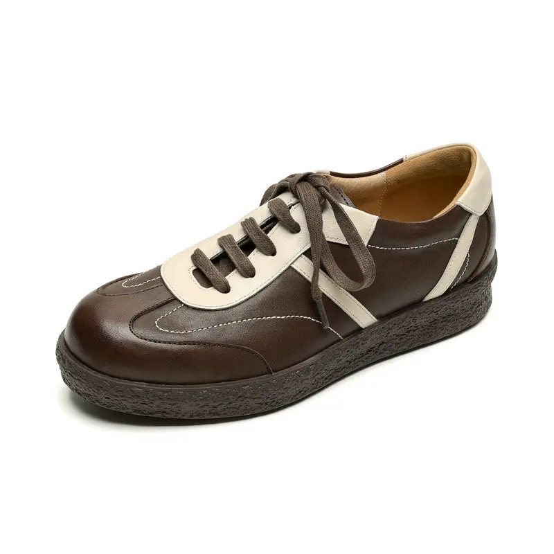 NEW 2026 TREND Elegant Spring Autumn Flats Genuine Leather Women Sneakers Patchwork Lace Up Platform Casual Shoes 
NEW 2026 TREND Elegant Spring Autumn Flats Genuine Leather Women Sneakers Patchwork Lace Up Platform Casual Shoes