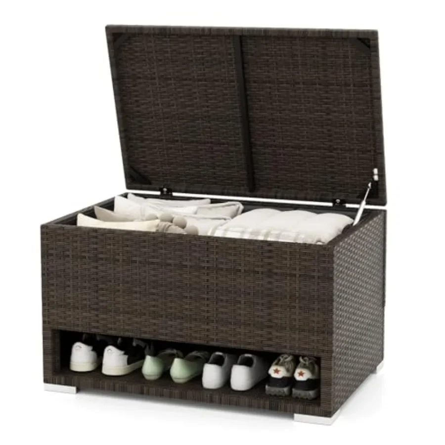 RELAXLIFE 48-Gallon Outdoor Storage Box - PE Wicker Patio Storage Bin w/Shoe Rack Shelf Protective Liner for Cushion Garden Too
RELAXLIFE 48-Gallon Outdoor Storage Box - PE Wicker Patio Storage Bin w/Shoe Rack Shelf Protective Liner for Cushion Garden Too