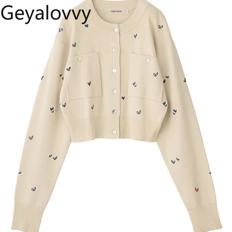 2026 New Japanese Style Easiest for Match Embroider Short Round Neck Sweater Single Breasted Long Sleeves Knitting Cardigan
2026 New Japanese Style Easiest for Match Embroider Short Round Neck Sweater Single Breasted Long Sleeves Knitting Cardigan