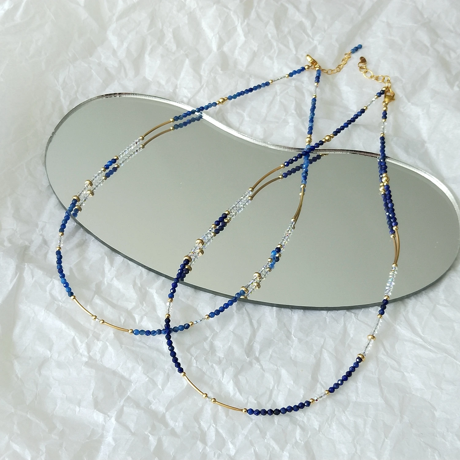 Lii Ji Lapis Lazuli /Kyanite Austrian Crystal 14K Gold Filled Necklace Natural Stone Sparkling Choker 38+3cm Fashion Jewelry
Lii Ji Lapis Lazuli /Kyanite Austrian Crystal 14K Gold Filled Necklace Natural Stone Sparkling Choker 38+3cm Fashion Jewelry