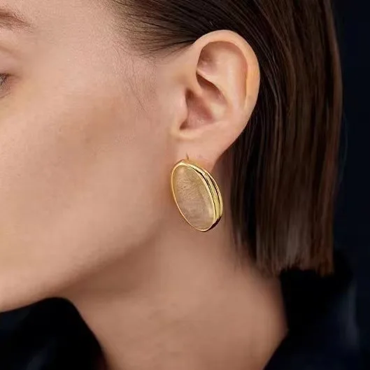 Brass With 18K Natural Yellow Crystal Stud Earrings Women Jewelry Punk Party T Show Gown Runway Korean Japan INS
Brass With 18K Natural Yellow Crystal Stud Earrings Women Jewelry Punk Party T Show Gown Runway Korean Japan INS
