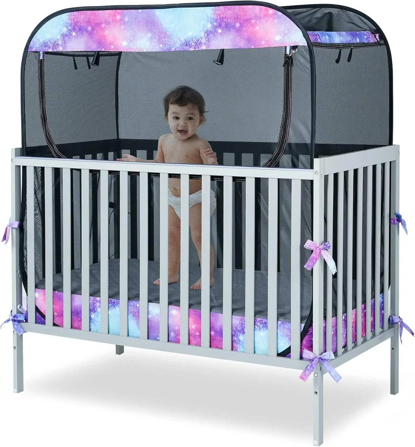 Portable Baby Crib Safety Mesh Net, Pop Up Mosquito Net, See Through Canopy for Toddlers to Prevent Climbing Out
Portable Baby Crib Safety Mesh Net, Pop Up Mosquito Net, See Through Canopy for Toddlers to Prevent Climbing Out