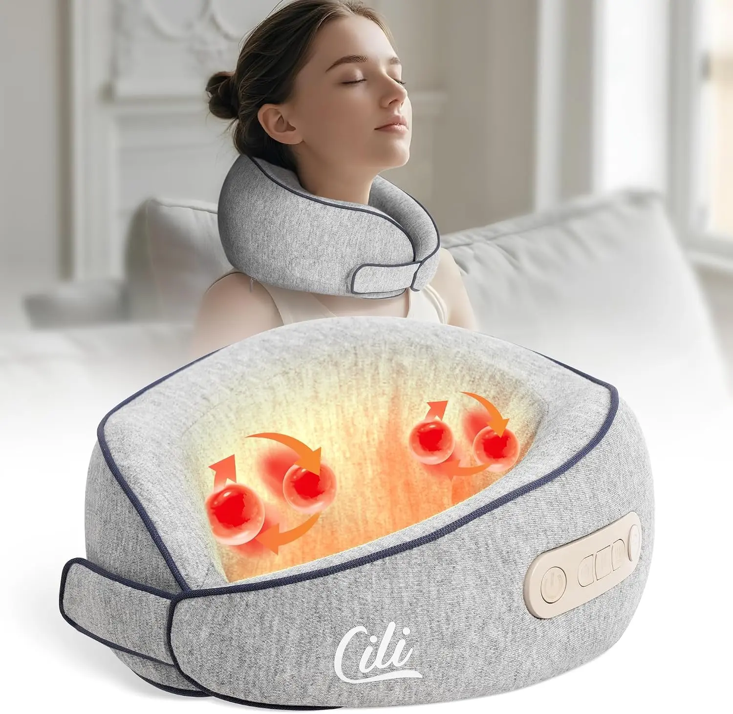 Cordless Neck Massager with Heat, Shiatsu Deep Tissue Massage Pillow for Pain Relief, 3 Adjustable Intensity, Travel Gift
Cordless Neck Massager with Heat, Shiatsu Deep Tissue Massage Pillow for Pain Relief, 3 Adjustable Intensity, Travel Gift