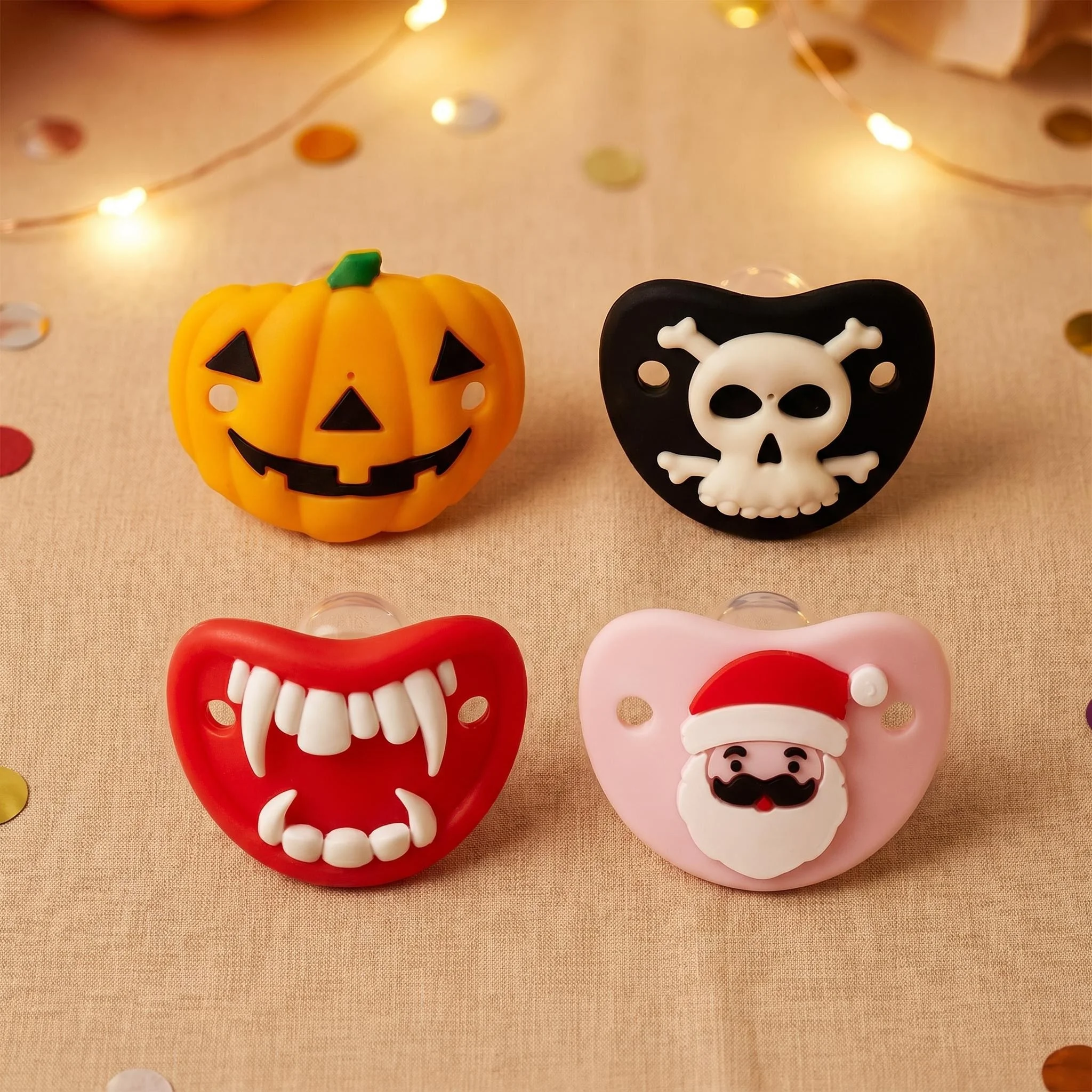 4pcs/pack Fun Halloween Gift Baby Pacifier Soother,Soft Full-Silicone Pumpkin Soothing Pacifier-Thumb Nipple, Ideal Holiday Gift
4pcs/pack Fun Halloween Gift Baby Pacifier Soother,Soft Full-Silicone Pumpkin Soothing Pacifier-Thumb Nipple, Ideal Holiday Gift