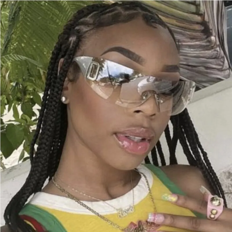 Y2K Rimless Punk One Piece Sunglasses Women Goggle New Luxury Brand Shades Sun Glasses Female Five Star Wrap Around Eyewear
Y2K Rimless Punk One Piece Sunglasses Women Goggle New Luxury Brand Shades Sun Glasses Female Five Star Wrap Around Eyewear