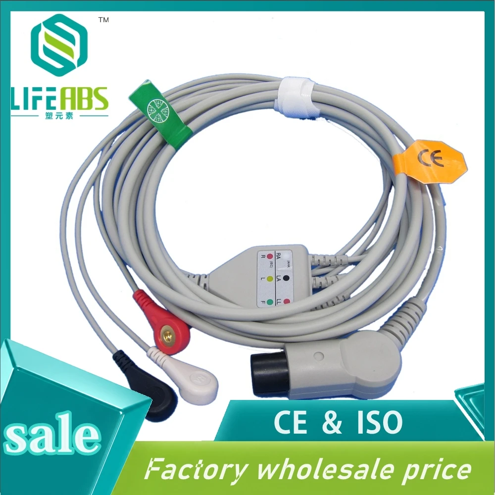 One-Piece Ecg Cable Ekg Cable Aha 3leads 5leads Snap Clip Ecg Lead Wires for Popular Din style OD=2.0 Mornitor Machine
One-Piece Ecg Cable Ekg Cable Aha 3leads 5leads Snap Clip Ecg Lead Wires for Popular Din style OD=2.0 Mornitor Machine