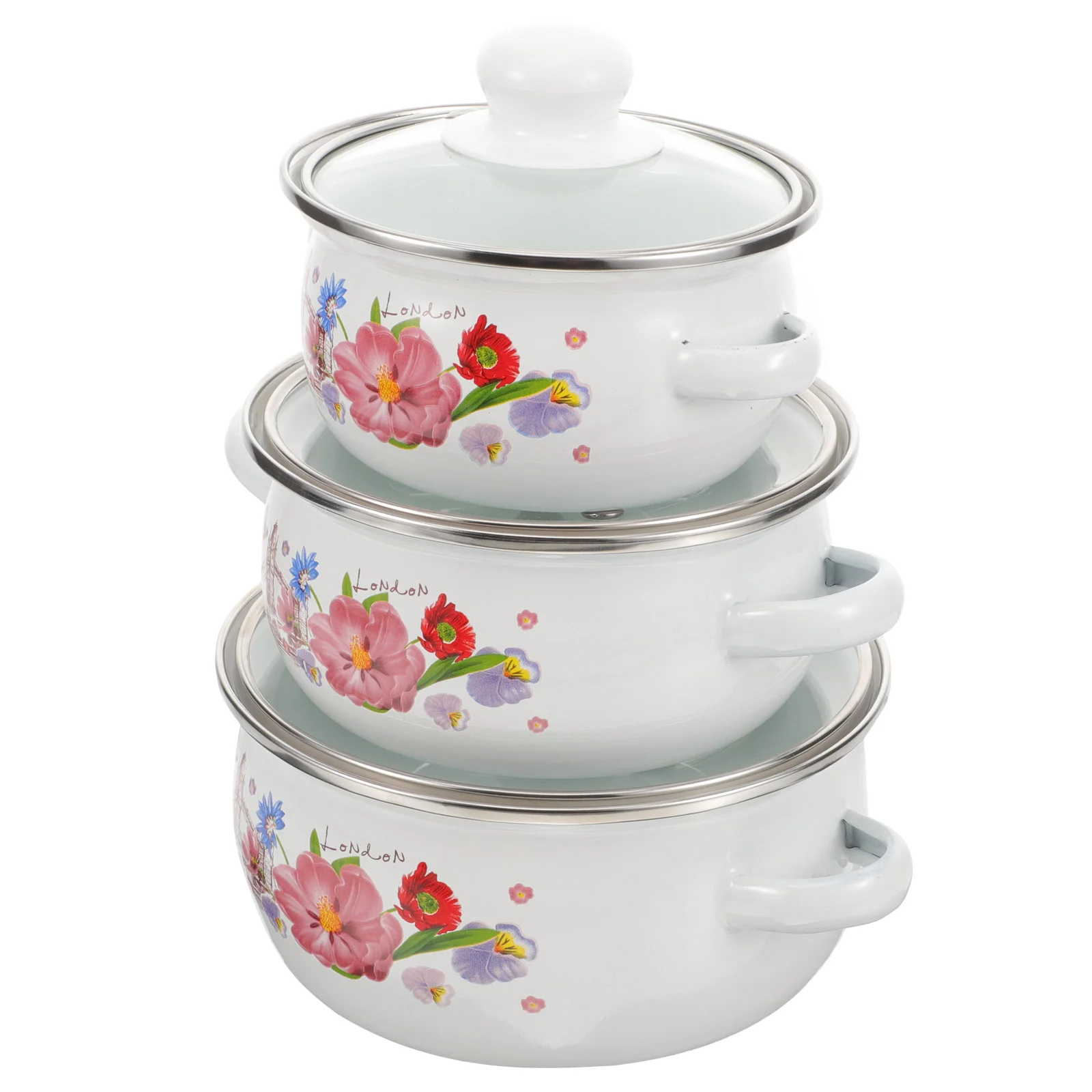 3 Pcs Enamel Pot Cooking Vintage Soup Kitchen Delicate Stockpot Home Cookware Wear-resistant Pasta
3 Pcs Enamel Pot Cooking Vintage Soup Kitchen Delicate Stockpot Home Cookware Wear-resistant Pasta