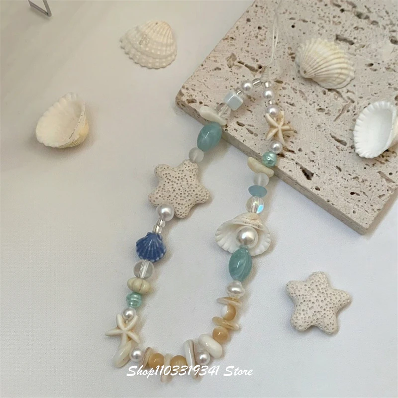 Korean Cute 3D Shell Star Starfish Beaded Phone Charm Chain Lanyard For iPhone Samsung Universal Anti-Lost Hanging Rope Jewelry
Korean Cute 3D Shell Star Starfish Beaded Phone Charm Chain Lanyard For iPhone Samsung Universal Anti-Lost Hanging Rope Jewelry