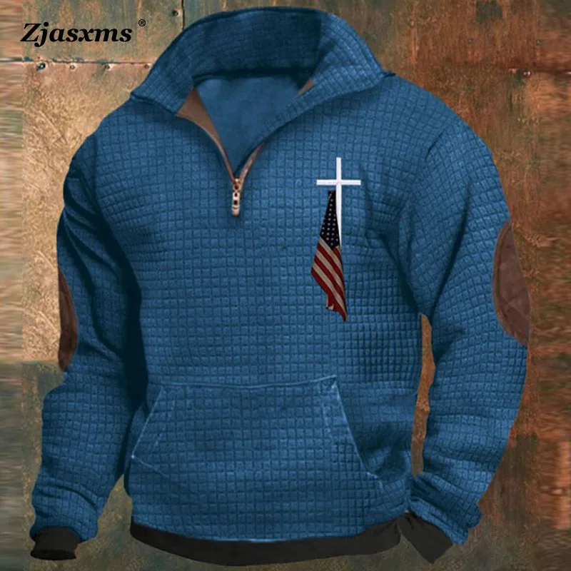 Men's Zipper Lapel Collar Waffle Print Hoodie Men Casual Sweatshirt Hooded New Autumn Winter Man Long Sleeve Pocket Pullover Top
Men's Zipper Lapel Collar Waffle Print Hoodie Men Casual Sweatshirt Hooded New Autumn Winter Man Long Sleeve Pocket Pullover Top