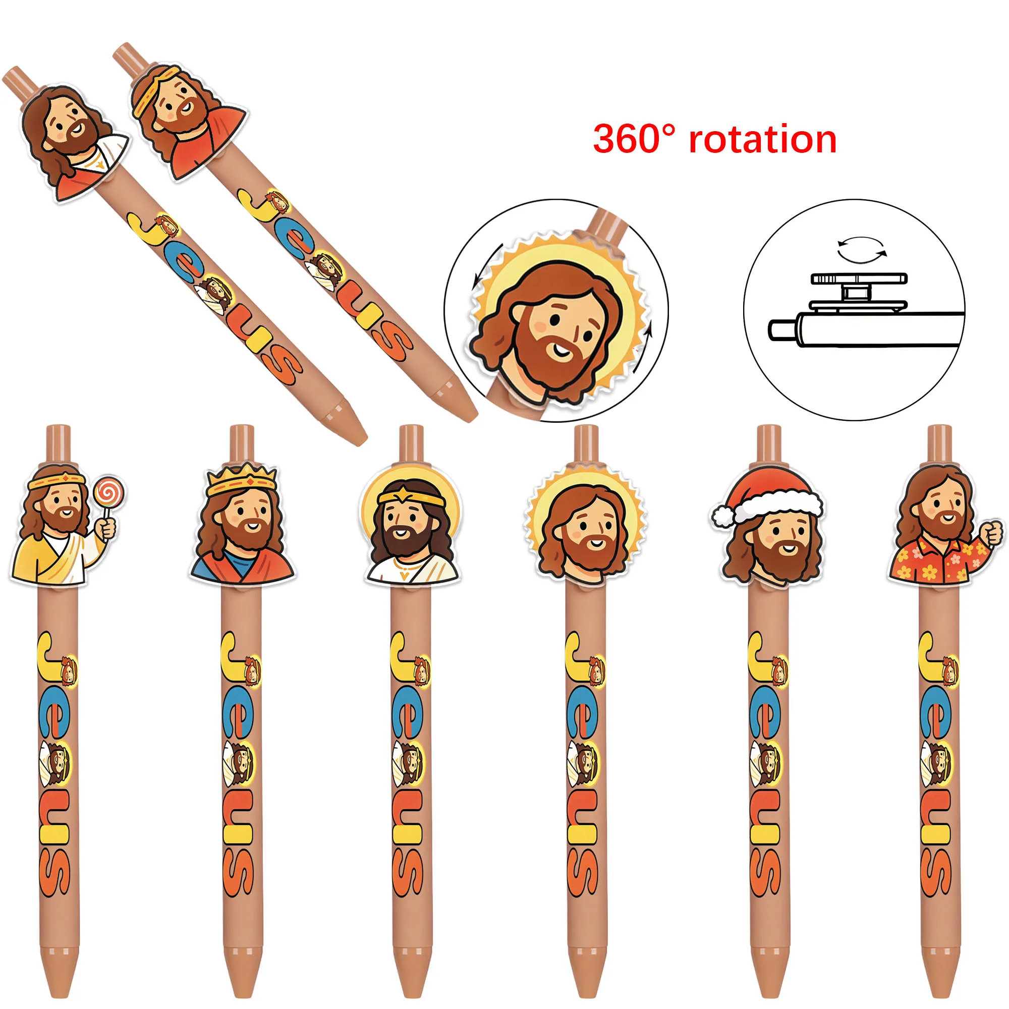 11 pieces office ballpoint pens. Jesus-shaped signature pen. Random patterns in light brown. Gift pen.
11 pieces office ballpoint pens. Jesus-shaped signature pen. Random patterns in light brown. Gift pen.
