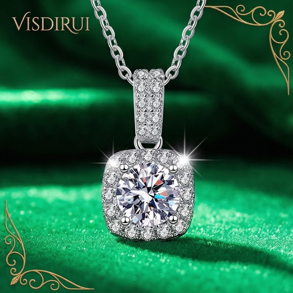 VISDIRUI Solitaire Moissanite Pendant Necklace S925 Silver D Color VVS1 1ct 2ct Round Cut O Chain Fine Jewelry Anniversary Gift
VISDIRUI Solitaire Moissanite Pendant Necklace S925 Silver D Color VVS1 1ct 2ct Round Cut O Chain Fine Jewelry Anniversary Gift