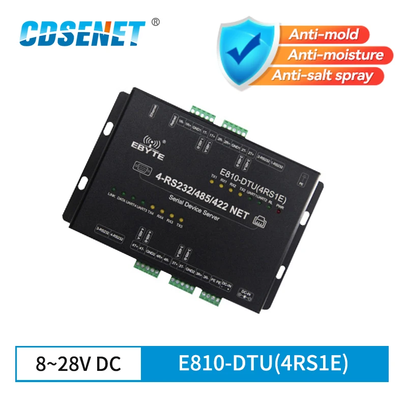 Ethernet RS422 RS485 RS232 Ethernet 4-канальный сервер последовательного порта E810-DTU (4RS1E) Процессор Modbus RTU UDP TCP Приемопередатчик данных
Ethernet RS422 RS485 RS232 Ethernet 4-канальный сервер последовательного порта E810-DTU (4RS1E) Процессор Modbus RTU UDP TCP Приемопередатчик данных