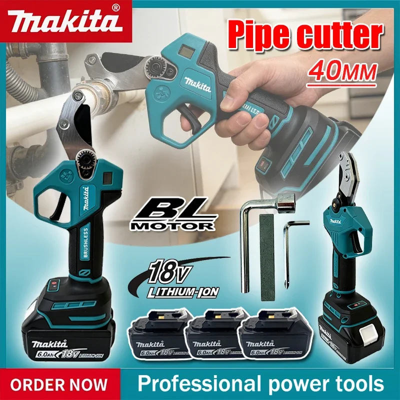Makita Pipe Cutter with Digital Display Brushless Cordless Pipe Cutter 40mm, Digital Display For Clean Cutting PPR/PVC/PE Tubes
Makita Pipe Cutter with Digital Display Brushless Cordless Pipe Cutter 40mm, Digital Display For Clean Cutting PPR/PVC/PE Tubes